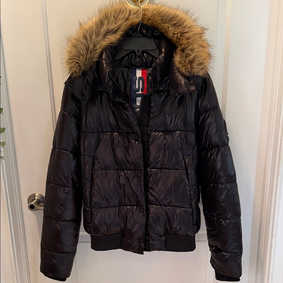 Superdry Jackets & Blazers - Superdry High Shine Black Puffer Jacket
